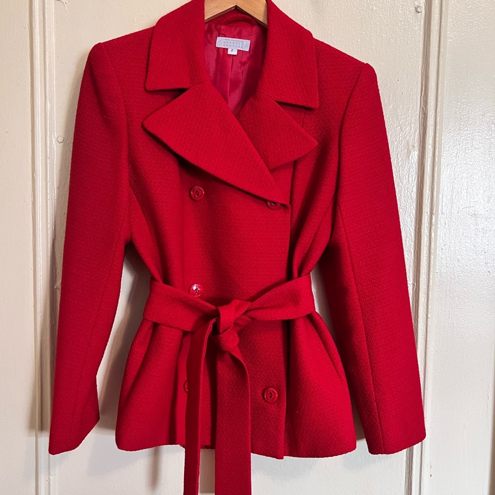 Barneys New York Blazer, Vintage Red Blazer, Wool Blazer, Double Breasted Blazer